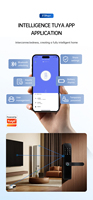 Serrure de porte intelligente à empreintes digitales, contrôle par application WiFi, 50 empreintes digitales, 1000 cartes IC, 150 mots de passe, maison, hôtel