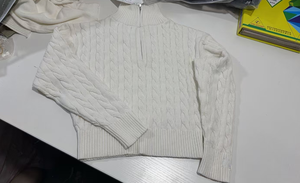 Sweater Rajut Katun 9GG 100% Katun Model Longgar dengan Ritsleting - Product Image 4