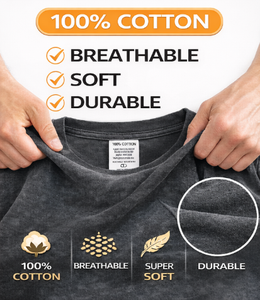 เสื้อยืดโอเวอร์ไซส์ลายกราฟิกสไตล์วินเทจสำหรับผู้ชาย ผ้าฝ้าย 100% สตรีทแวร์ พิมพ์ลายแบบดิสเทรส ฮิปฮอป รับสกรีนโลโก้ ดรอปชิปปิ้ง - Product Image 2