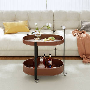 โต๊ะกาแฟสไตล์อิตาเลียนโมเดิร์นมินิมอลแบบเคลื่อนย้ายได้ โครงเหล็กสแตนเลส พร้อมล้อเลื่อน สำหรับห้องนั่งเล่นและห้องนอน เฟอร์นิเจอร์ตกแต่งบ้าน - Product Image 2