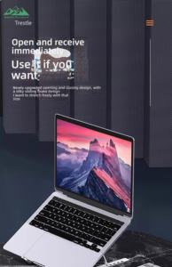 Support pour ordinateur portable pliable en métal Wayon, hauteur réglable avec coussin en silicone pour bureau à domicile, design ergonomique - Product Image 6