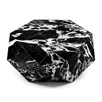 Ensemble de table basse Bulgari Black Modern Marble Top, fabriqué en marbre unique avec un design géométrique pour le mobilier de salon