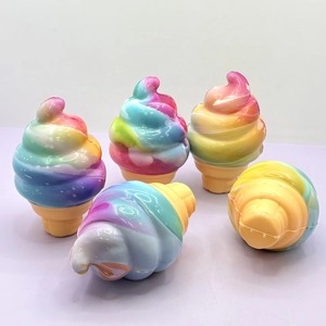 ของเล่นบีบคลายเครียดรูปไอศกรีมสีรุ้งสดใส เนื้อนุ่ม บีบแล้วคืนรูปช้าๆ เหมาะเป็นของขวัญสำหรับงานวันเกิดและในห้องเรียน - Product Image 6