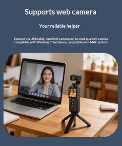 Top Face Object Tracking 4K Body <b>Camera</b> External Microphone Mini Video Audio Pocket Cam 330. Rotation <b>Camera</b> Outdoor Bike Travel - Product Image 6