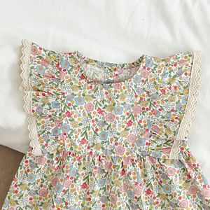 Nuovo Stile Estate 2026: Tutina in Cotone per Neonati con Motivi Floreali e Maniche Corte, Vestitino per Bambine - Product Image 3