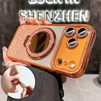 Coque de luxe pour iPhone 18 Pro Max avec miroir scintillant, placage et support magnétique pour iPhone 17 16 Pro Max – Étuis de téléphone portable Bling