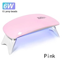 Sèche-ongles mini 6W avec logo personnalisé, portable, 6 LED UV, lampe de manucure pour usage domestique, séchage du vernis à ongles, avec câble USB