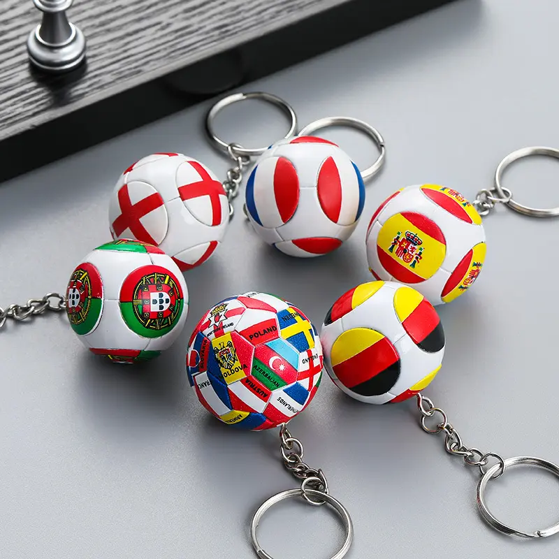 2022 Qatar World Football Cup Geschenken 3Dball Souvenir Wereld Vlaggen Sleutelhanger Voetbal Sleutelhanger Sleutelhanger Sleutelhanger