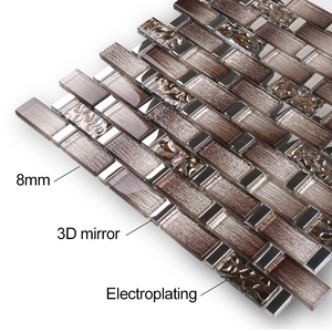 Trang Trí Tường Pha Lê Hỗn Hợp Nâu 3D Gương Kính Khảm Gạch Ốp Tường <span class=keywords><strong>Mosaic</strong></span> - Product Image 5