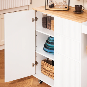 Îlot de cuisine Table console Chariot de cuisine Buffet Chariot de service <span class=keywords><strong>avec</strong></span> tiroir et <span class=keywords><strong>roulettes</strong></span> Étagères et <span class=keywords><strong>roulettes</strong></span> Buffet Armoire - Product Image 3