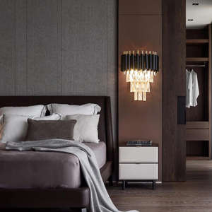 Hot Sale <b>Wall</b> <b>Lighting</b> <b>Indoor</b> Decoration Bedside Gold Black Crystal Metal <b>Modern</b> <b>Wall</b> Lamp - Product Image 4