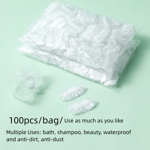 ที่ครอบหูใสกันน้ำแบบใช้แล้วทิ้ง100ชิ้น/ถุงพลาสติกยืดหยุ่นสำหรับใช้ในห้องอาบน้ำร้านเสริมสวย - Product Image 4