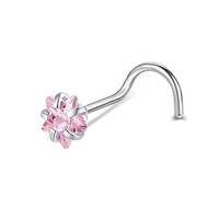 Bijoux de piercing tendance en acier inoxydable, clou de nez en zircon CZ, bijoux de corps glamour pour femme, anneau de nez courbé multicolore