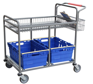 Carros metálicos con ruedas para recogida y clasificación de mercancías en almacenes de supermercados - precio de fábrica, personalización disponible. - Product Image 1