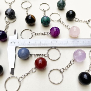 Portachiavi all'ingrosso <span class=keywords><strong>con</strong></span> ciondolo a sfera di cristallo naturale <span class=keywords><strong>con</strong></span> cristalli curativi e sfera di cristallo portachiavi portachiavi - Product Image 4