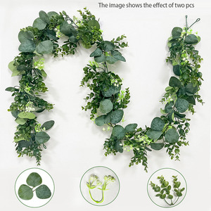 Fogliame Artificiale di Eucalipto <span class=keywords><strong>da</strong></span> 1,8 m, Ghirlanda Decorativa per Tavolo <span class=keywords><strong>da</strong></span> <span class=keywords><strong>Soggiorno</strong></span>, Composizione Floreale per Matrimoni - Product Image 3
