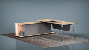 Bureau moderne commercial Bureau <span class=keywords><strong>de</strong></span> secrétaire <span class=keywords><strong>de</strong></span> luxe bon marché Table exécutive Table d'ordinateur en forme <span class=keywords><strong>de</strong></span> L - Product Image 3