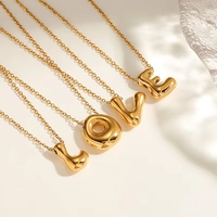Collier Lettre Étanche et Inaltérable en Acier Inoxydable Plaqué Or 18K, Pendentif Alphabet, Bijoux Personnalisés, Vente en Gros, Fournisseur OEM