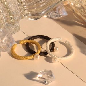 Chris April 925 <span class=keywords><strong>argento</strong></span> Sterling Shell perla <span class=keywords><strong>solitario</strong></span> bianco opaco oro nero <span class=keywords><strong>anello</strong></span> da donna - Product Image 3