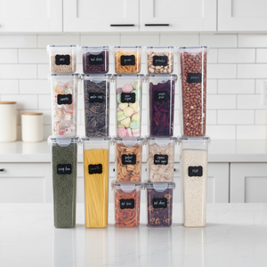 Contenedor de Almacenamiento de Alimentos Hermético Grande de Plástico de Diseño Europeo <span class=keywords><strong>AJJ</strong></span>-EK39, 16 en 1, para Organización de Cocina y Despensa, Almacenamiento para Fiestas - Product Image 1