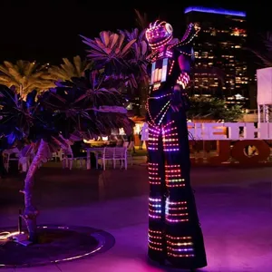 Высококачественный Красочный Светодиодный светящийся костюм талисмана для одежды, креативный реквизит для ночного клуба, барная Броня