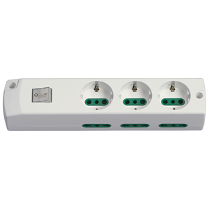 Multi <b>Socket</b> 3P30 6P17 11.5 Cm White With Switch Power Strip - Product Image 1