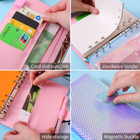 Carnet de notes A6 en cuir PU souple, reliure à anneaux, mignon, mini-journal quotidien, cadeau personnalisé, violet, vente en gros