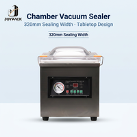 Machine d'emballage sous vide DZ-320, barre de scellage de 320 mm de long, chambre profonde de 370x330x45 mm, scelleuse alimentaire de table 300W, corps en acier inoxydable