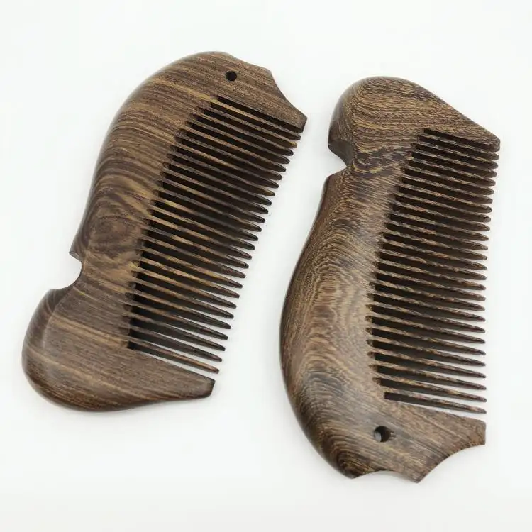 Custom Different Shapes Carved Anti-static Sandalwood Healthy Hotel Luxury Hair Wooden Comb