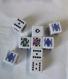 Personalizable 16mm D6 cuadrado redondeado blanco marfil acrílico póker dados cuadrado redondeado blanco marfil grabado diseño logotipo personalizado para - Product Image 6