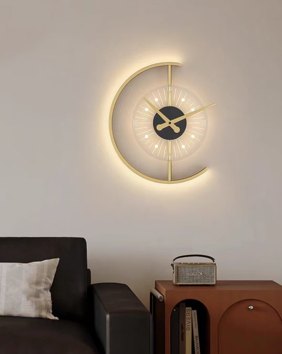 Wall lamp with clock Bedroom bedside lamp Creative living room