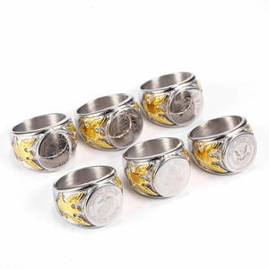 Anillos de sello de escudo de águila de acero inoxidable de EE. UU. personalizados para ejército/Marina/Cuerpo de Marines y joyería militar patriótica de la Fuerza Aérea para hombres - Product Image 4