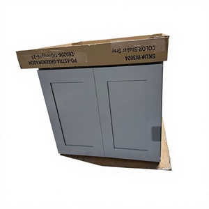 ตู้ครัวสีเทาเชคเกอร์ W3024 แผงประตู MDF ดีไซน์ทันสมัย ติดตั้งง่าย - Product Image 1