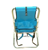 Chaise de plage pliable en aluminium 4 positions inclinables Chaise de pêche Oxford imperméable réglable avec refroidisseur