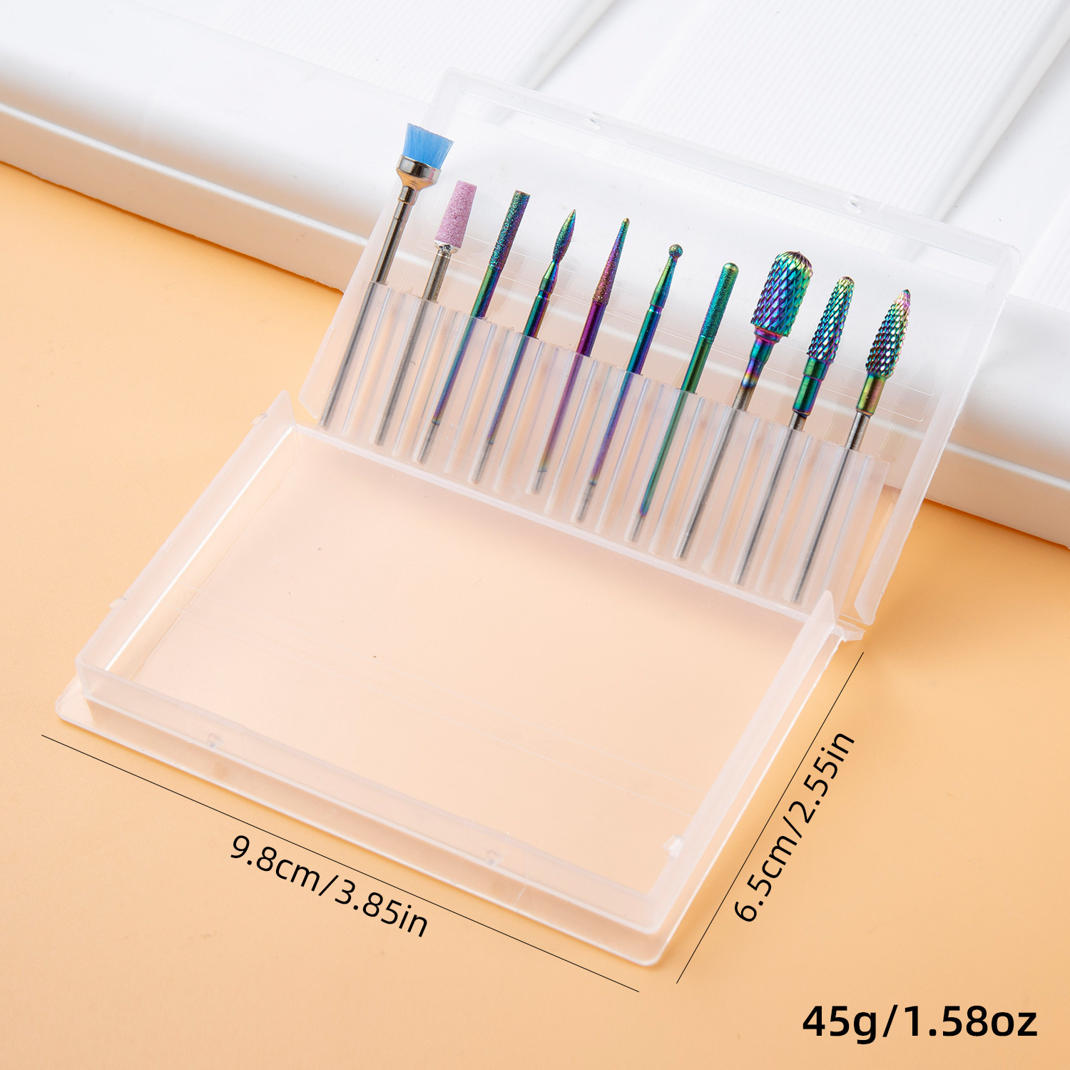 Ensemble de 10 pièces d'émeri en acier tungstène coloré