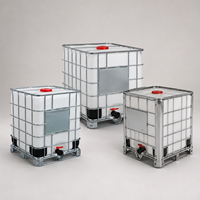 Réservoir IBC en HDPE de 1000 L avec cadre en acier, citerne IBC industrielle de 264 gallons, logo et couleur personnalisés pour le stockage de liquides en vrac
