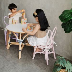 Silla Infantil Moderna Hecha a Mano de Ratán Natural con Características de Seguridad para Uso en Exteriores, Muebles de Mimbre Ecológicos para Niños - Product Image 2