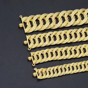 Jxx New Arrival Dubai Fashion Design 24k Gold Plated Brass Bracelet Zircon Stone Wholesalers Bracelet <b>Bangles</b> - Product Image 1