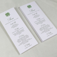 Elegante Tarjeta de menú de estilo rústico, tarjeta de invitación de boda de papel tipográfico personalizada