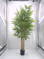 Bonsaï artificiel en bambou avec pot - Mini plante d'intérieur écologique en PE résistante aux UV - Décoration pour mariage et Pâques