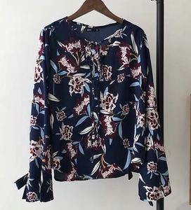 2023 nouveau printemps été dames imprimé à manches longues Blouse Stock <span class=keywords><strong>Lot</strong></span> vêtements Stock Blouse décontractée chemise - Product Image 3