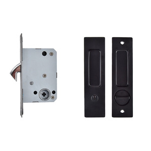 Cerradura de puerta corredera de acero inoxidable Kaishengxi, manija cuadrada ovalada integrada, antirrobo, para puerta de vidrio o madera de cocina o balcón - Product Image 3