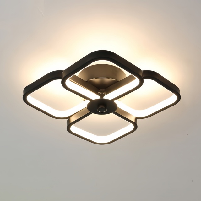 Minimalist Creative Iron Silicone Strip LED Ceiling Lamps Geometric Flush Mount Lighting for Residential Commercial Decor