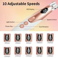 Multifunctionele draagbare elektrische nagelboor Draadloos 16000 RPM Penvormig manicure-pedicure-gereedschap met reisetui 10 boorbits