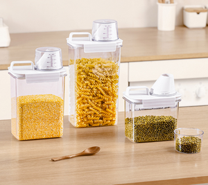 Organizador <span class=keywords><strong>de</strong></span> Despensa <span class=keywords><strong>de</strong></span> Cocina, Recipiente Hermético <span class=keywords><strong>de</strong></span> Plástico <span class=keywords><strong>de</strong></span> Grado Alimenticio para Cereales, Alimentos Secos, <span class=keywords><strong>Harina</strong></span> <span class=keywords><strong>de</strong></span> Trigo, Arroz, con <span class=keywords><strong>Taza</strong></span> Medidora <span class=keywords><strong>en</strong></span> <span class=keywords><strong>Gramos</strong></span> - Product Image 6