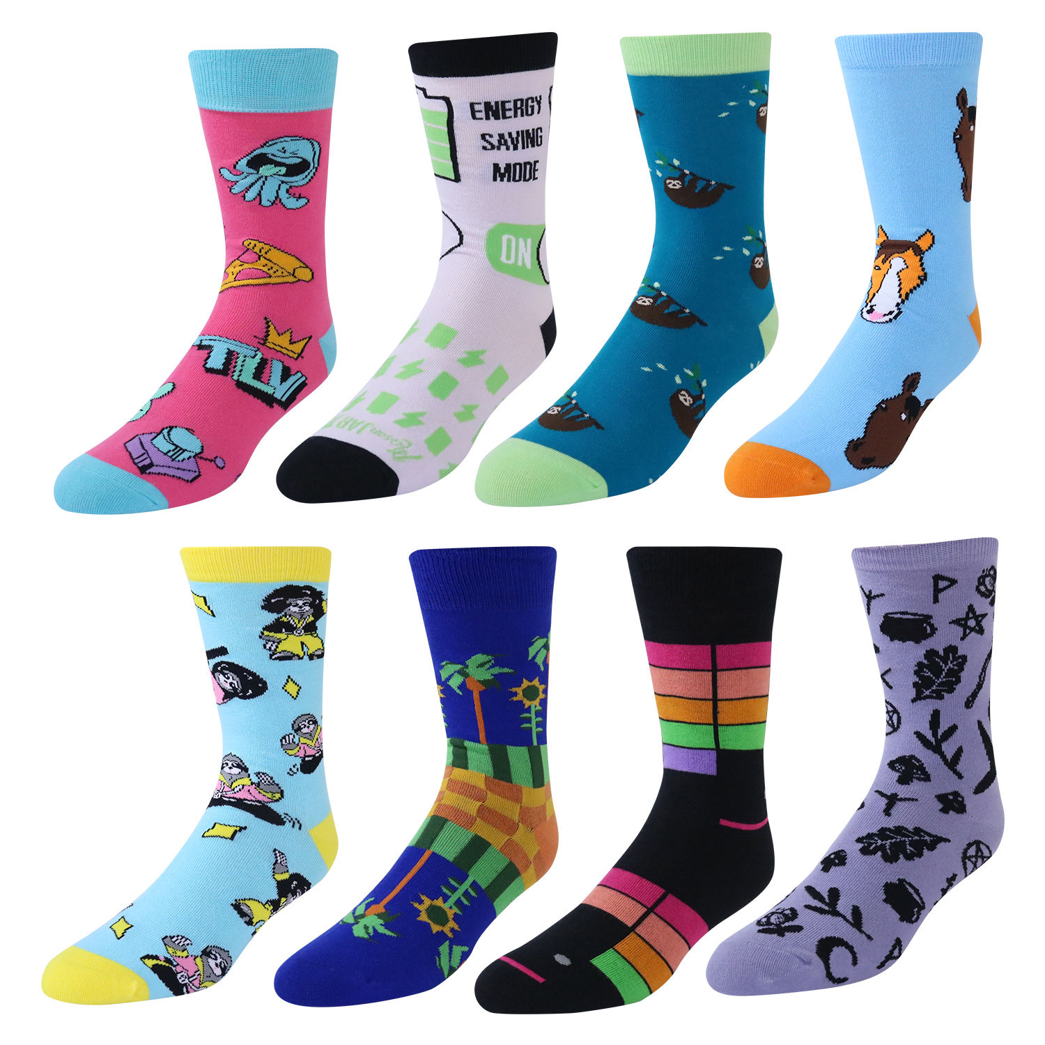 Wholesale Custom logo High Quality Colorful Funny Crew Cotton Men Socks