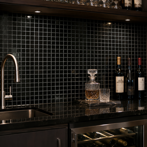 1x1 Absolute Black Galaxy Granite Polished <b>Mosaic</b> Tile Minimalist Design Style Durable UNION Brand Villa Application Slab - Product Image 6