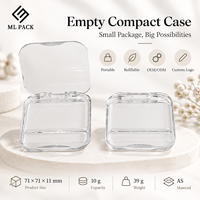 Boîtier compact transparent personnalisé vide pour maquillage, rechargeable, pour poudre compacte et palette de blush, emballage cosmétique OEM ODM en gros