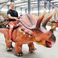Yürüyüş dinozor mutlu sürmek gerçekçi canlı hayvan tritritops el yapımı Dinosaurios yüksek standart Dino şövalye Kid için çekici