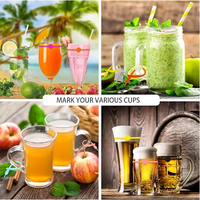 Marqueurs de verres en silicone pour boissons, bandes de marquage pour bouteilles, étiquettes pour bar, fêtes, martinis, cocktails, verres à pied pour champagne